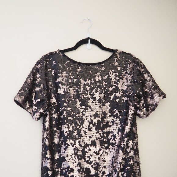 !! 1. State Sequined V-Neck Short Sleeve Shift Party Dress sz M - Picture 7 of 7